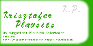 krisztofer plavsits business card